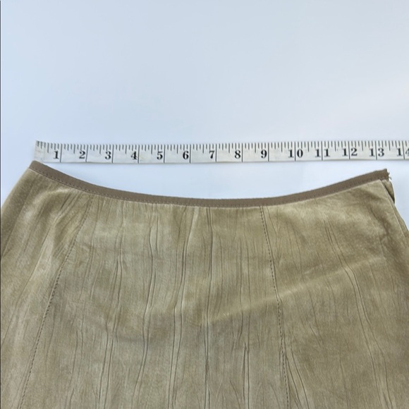 MaxMara Tan A-Line High-Low Leather Skirt N279-15 - Picture 4 of 6
